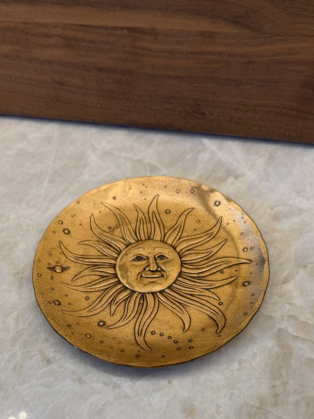 Wendell August Forge Sun solid bronze trinket tray 4-1/2”